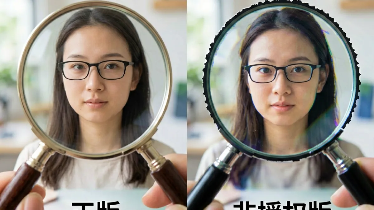 亚洲无码正版内容与盗版去码内容的画面细节对比，左侧为正规厂牌输出，右侧为AI修复痕迹明显的非授权版本