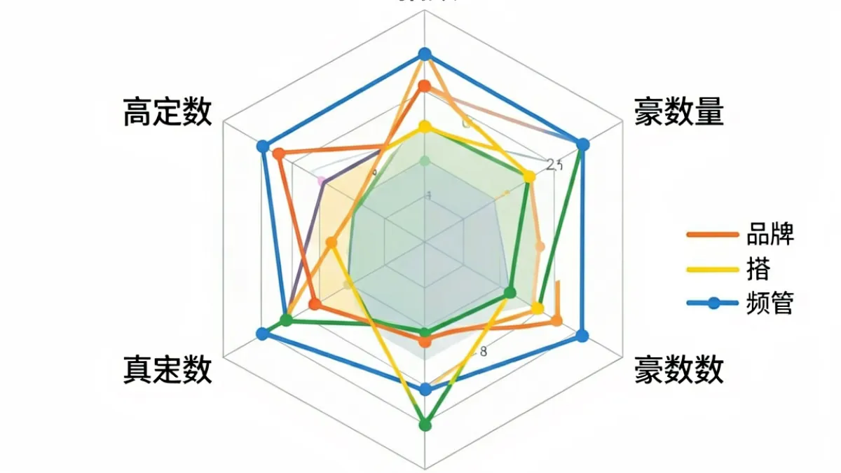 亚洲无码品牌横向对比可视化图表，展示多厂牌在画质、内容原创性和更新频率上的雷达图对比