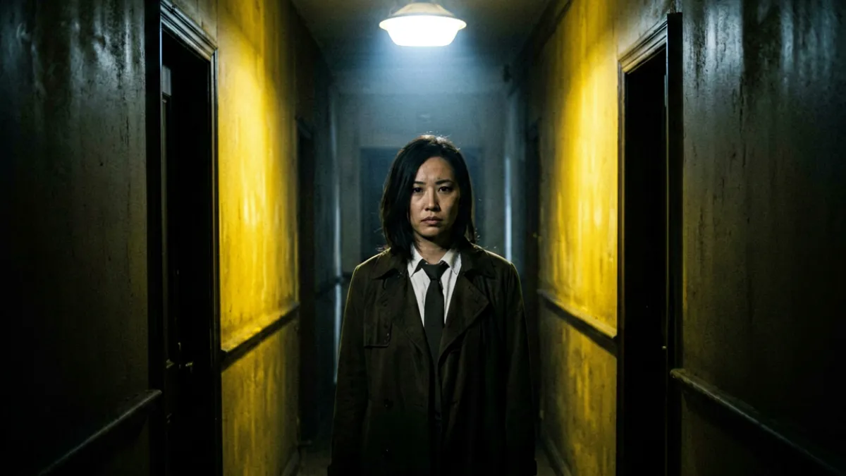 亚洲无码悬疑风格作品的封面截图，暗调灯光烘托出紧张的叙事氛围
